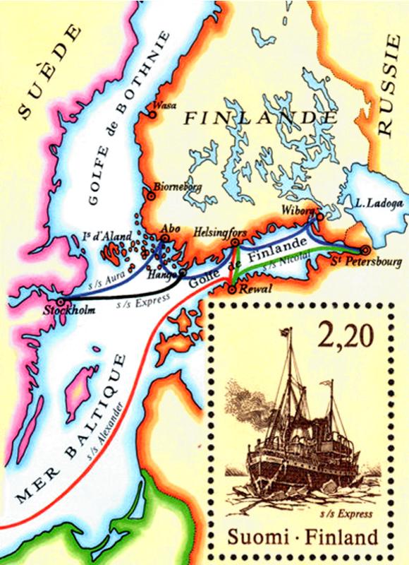 Sigert reste från Sverige till Finland med ång-isbrytaren s/s Express 1890.