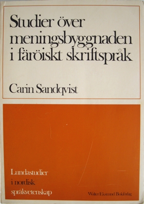 Cover of Studier över meningsbyggnaden i färöiskt skriftspråk
